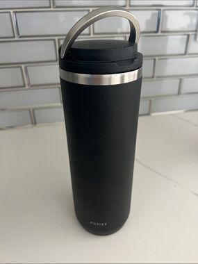 NEW! Purist Black Stainless Travel Tumbler with Carry Handle